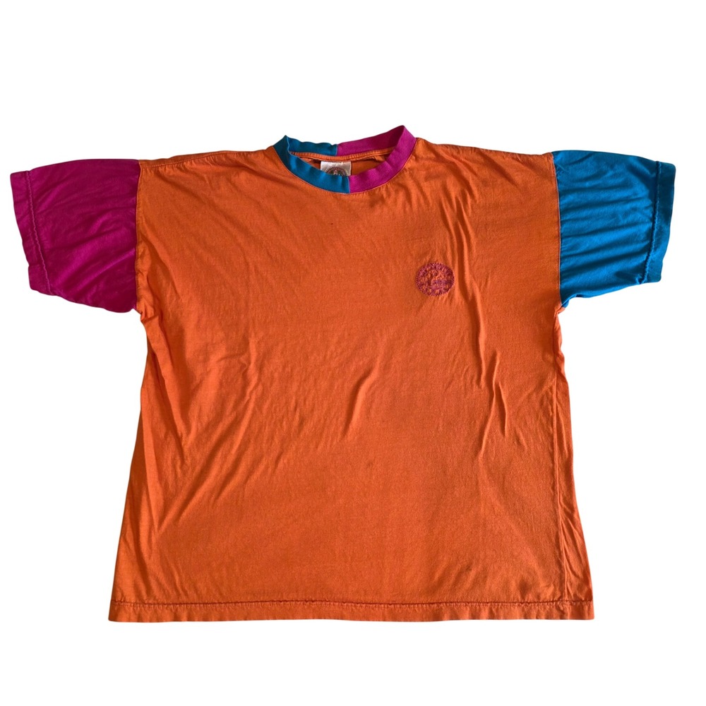 Vintage LA Gear Street Gym T Shirt Mens M Neon Colorblock Single Stitch 80s 90s